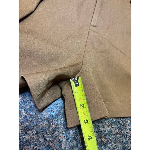 Women's High Waist Pleated Brown Dress Shorts Size M - Picture 9 of 16